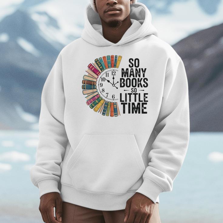 So Many Books Little Time Retro Bookish Book Lover Men Hoodie