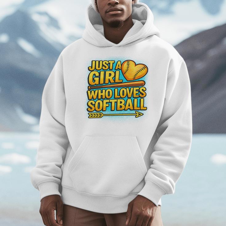 Softball Just A Girl Comic Book Style Graphic For Teens Premium Tri-Blend Men Hoodie