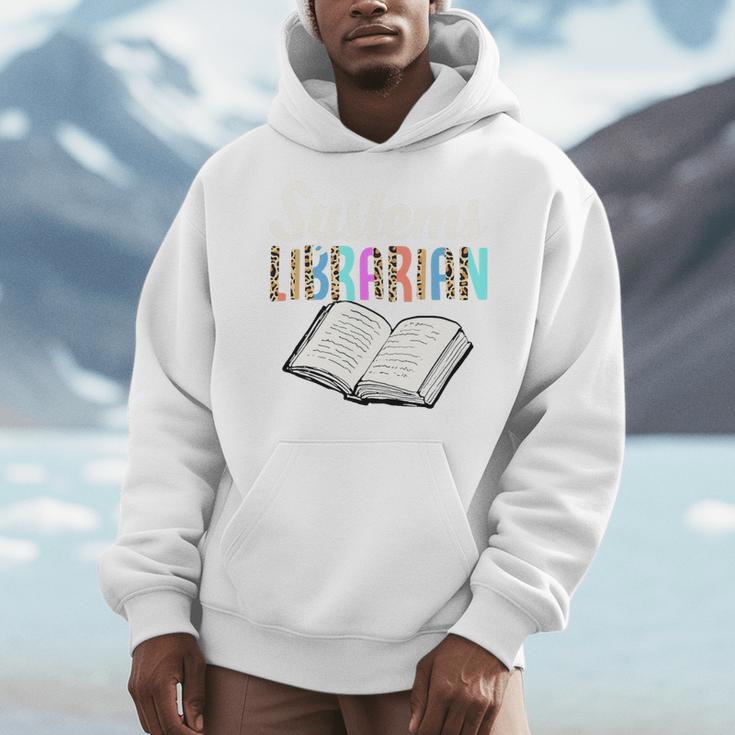 Systems Librarian Leopard Print Library Book Graphic Premium Tri-Blend Men Hoodie