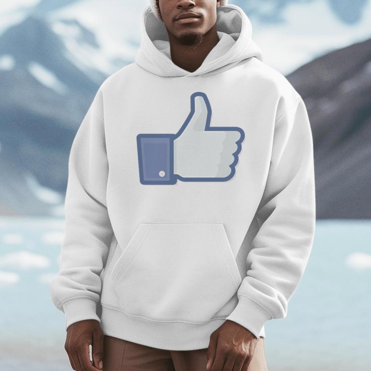 Thumbs Up Like Face Book Icon Men Hoodie