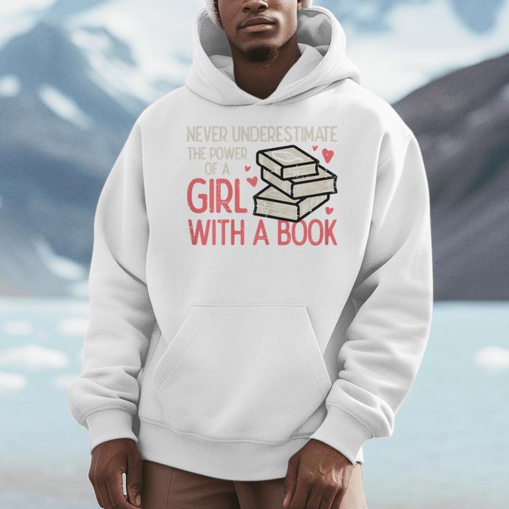 Never Underestimate Power Of Girl With Book Bookworm Women Men Hoodie Never Underestimate Power Of Girl With Book Bookworm Women Men Hoodie