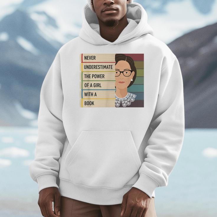 Never Underestimate The Power Of A Girl With A Book Feminist Men Hoodie