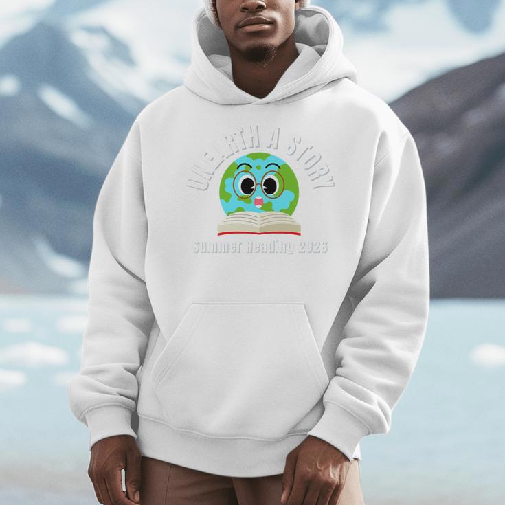 Unearth a Story Summer 2026 Reading Program Earth Read Book Premium Tri-Blend Men Hoodie