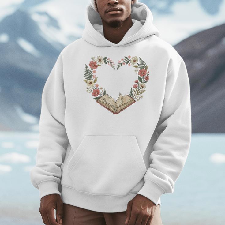 Vintage Book Lover Valentine Heart Premium Tri-Blend Men Hoodie