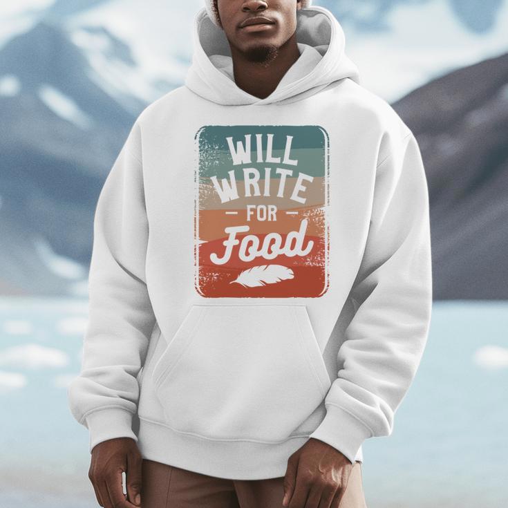 Will Write For Food Author Book Writer Men Hoodie Will Write For Food Author Book Writer Men Hoodie