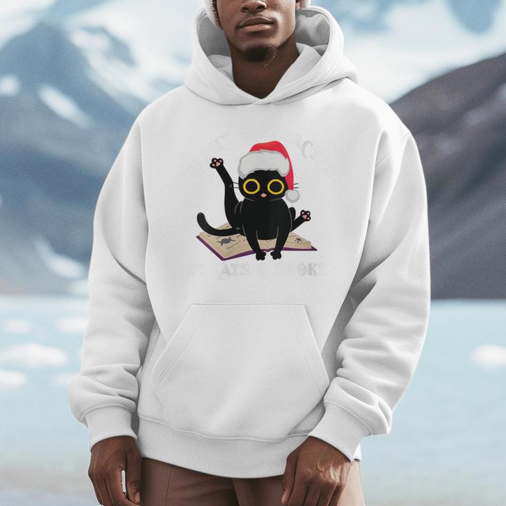 Witchy Book Lover Christmas Cat Reading Mystic Bookworm Men Hoodie Witchy Book Lover Christmas Cat Reading Mystic Bookworm Men Hoodie