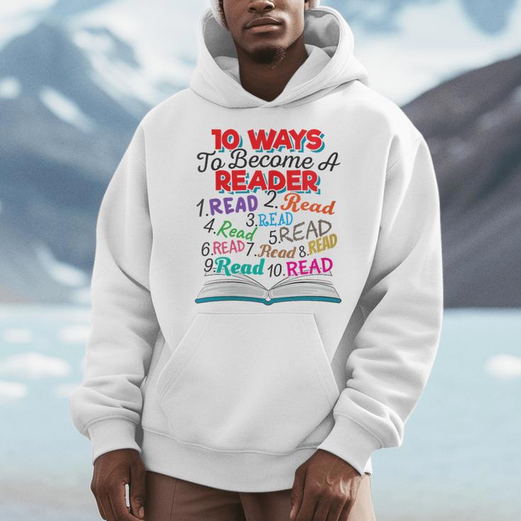 Women's Book Lover 10 Ways To Become a Reader Quote Men Hoodie
