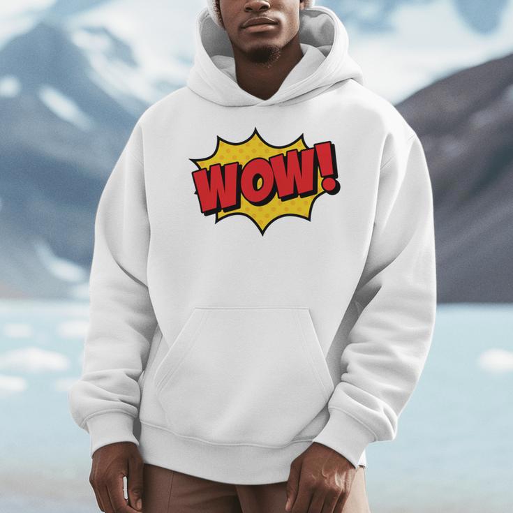 WOW Comic Book Cartoon Speech Bubble Pop Art Men Hoodie WOW Comic Book Cartoon Speech Bubble Pop Art Men Hoodie