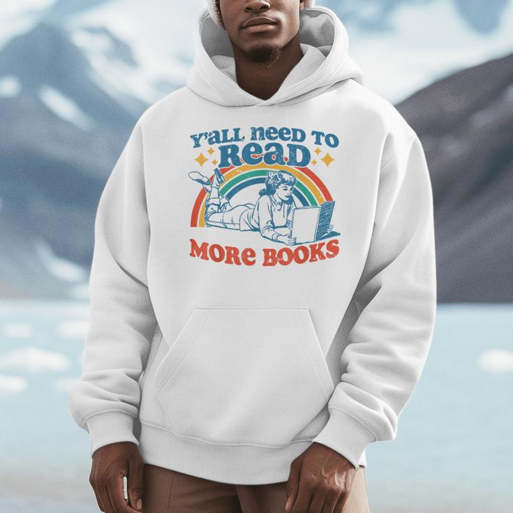 Y'All Need To Read More Books Book Lover Retro Reading Men Hoodie Y'All Need To Read More Books Book Lover Retro Reading Men Hoodie