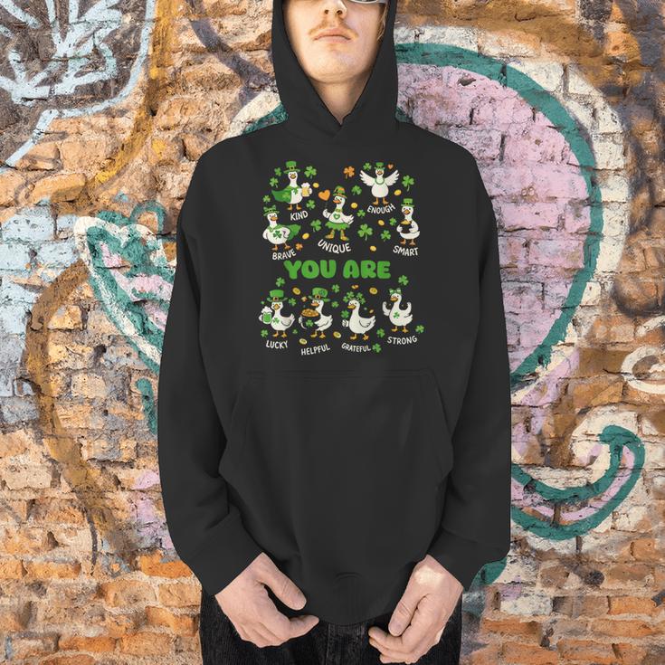 You Are Affirmations Goose StPatrick's Day Book Teacher Men Hoodie