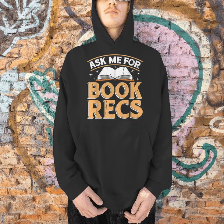 Ask Me For Book Recs School Librarian Bookaholic Librarian Men Hoodie