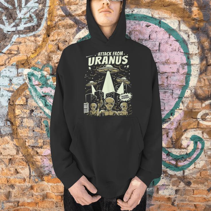 Attack From Uranus Retro Space Alien UFO Comic Book Men Hoodie Attack From Uranus Retro Space Alien UFO Comic Book Men Hoodie