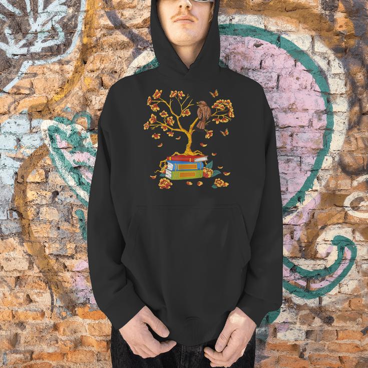 Avid Reader- Book Worm Floral Bird Men Hoodie