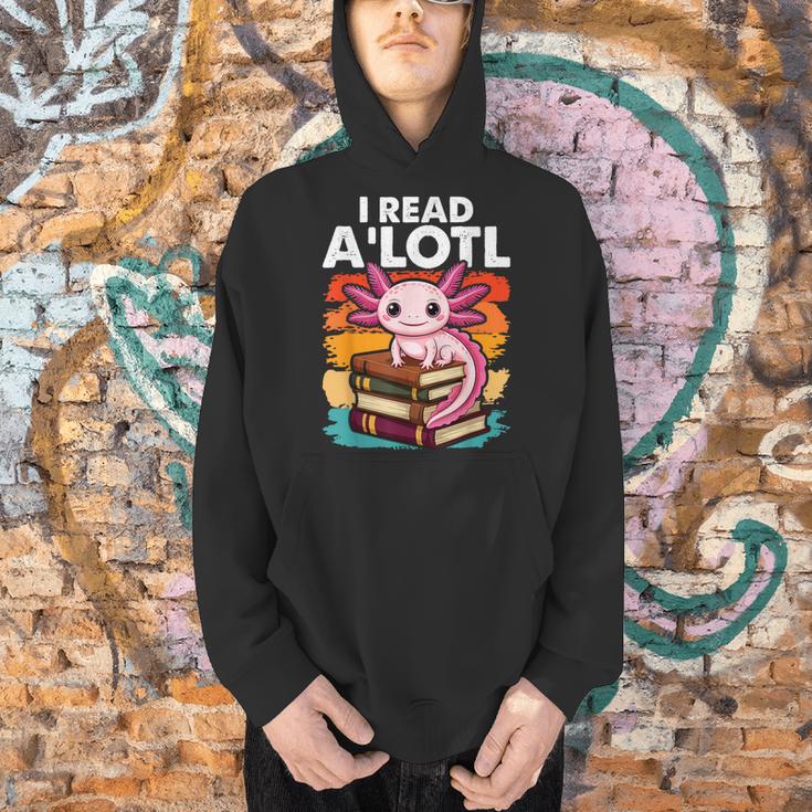 Axolotl Book Lover Librarian Reading Library Readers Men Hoodie