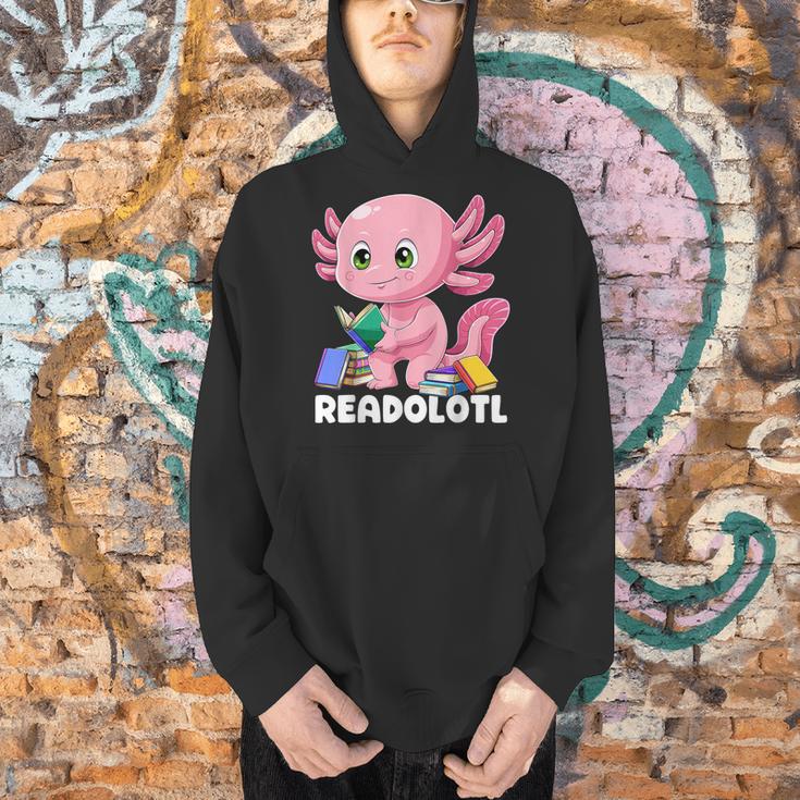 Axolotl Book Reading Bookworm Readolotl Mexican Salamander Men Hoodie