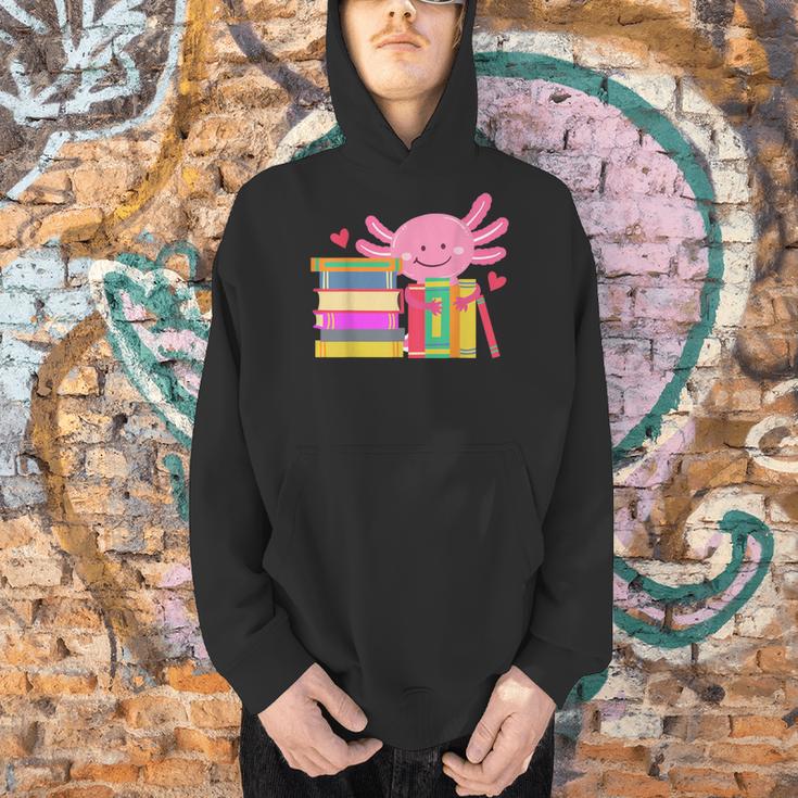 Axolotl Book Reading Librarian English Teacher For Men Women Kids Men Hoodie