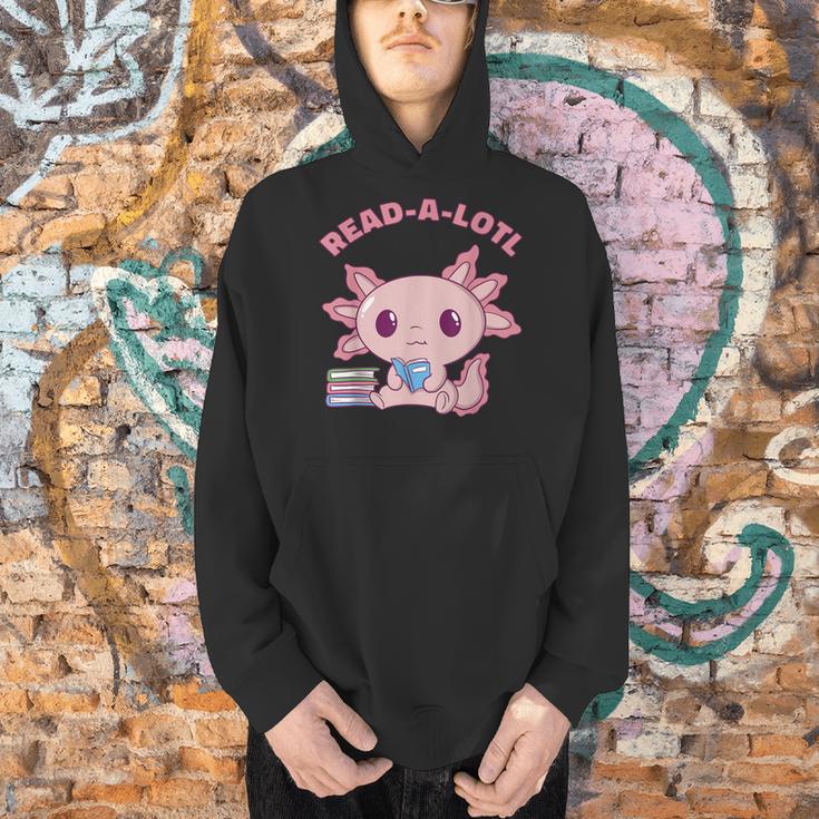 Axolotl Read A Lotl Book Lover Reading Books Cute Men Hoodie