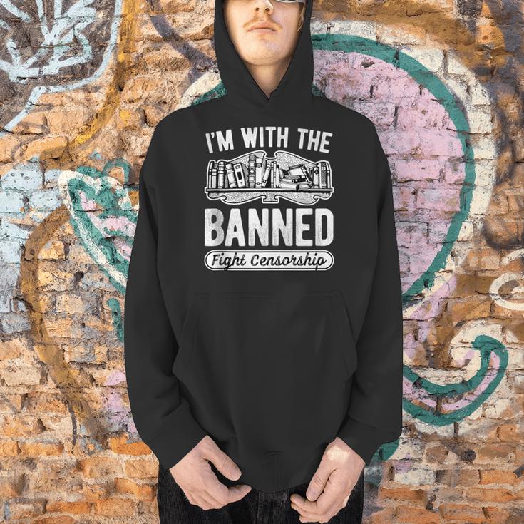 Banned Books Fight Censorship I'm With The Banned Book Pun Men Hoodie Banned Books Fight Censorship I'm With The Banned Book Pun Men Hoodie