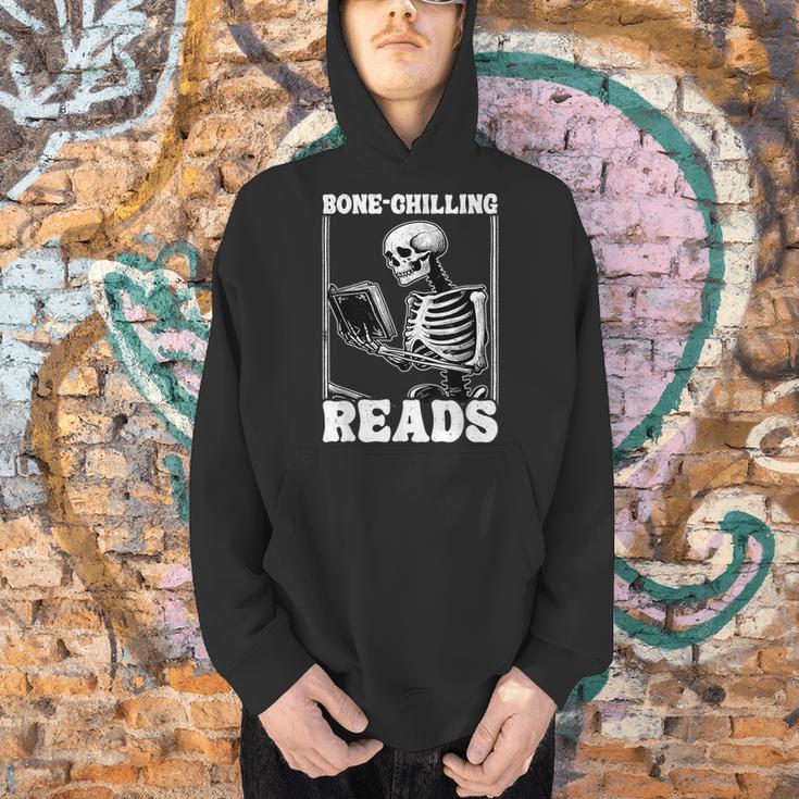 Bone-Chilling-Reads Skeleton Reading Bookworm Book Lovers Men Hoodie