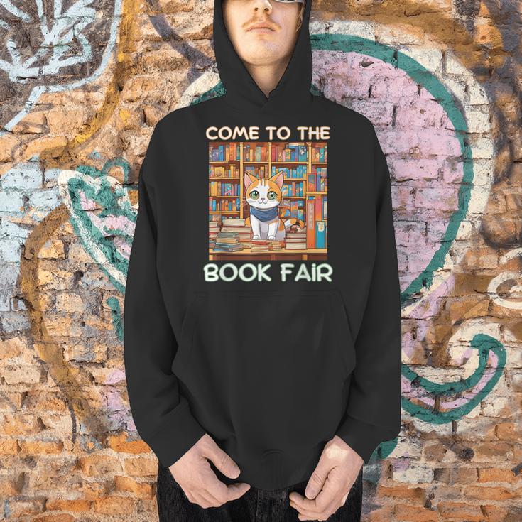 Book Fair Week Librarian Library Cat Come To The Book Fair Men Hoodie