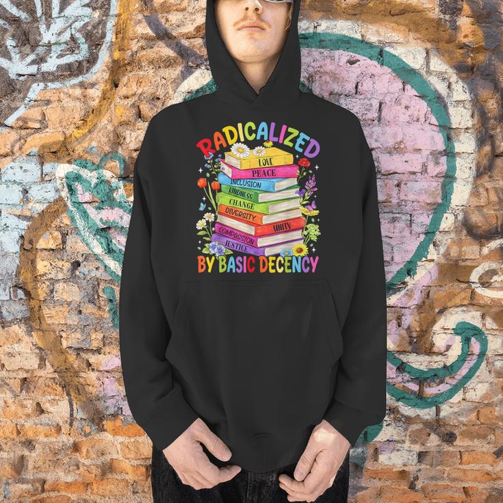 Book Flower Boho Radicalized By Basic Decency LGBT Men Women Men Hoodie