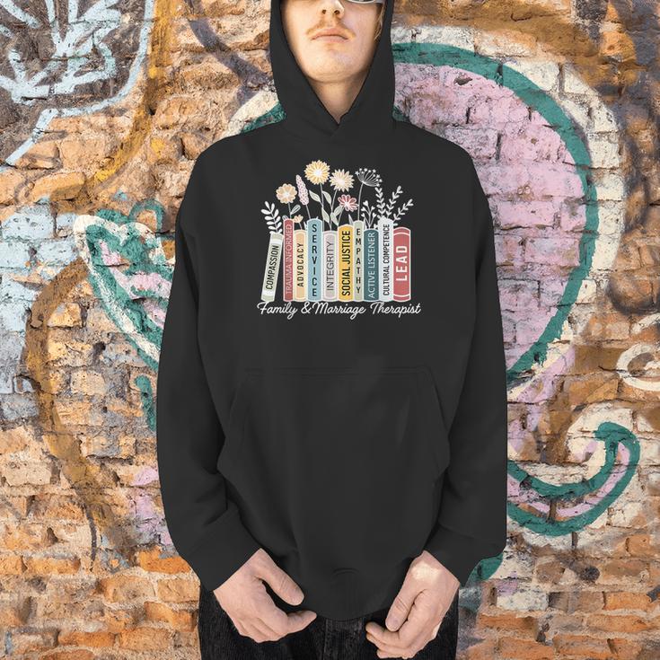 Book Flower Marriage Family Therapist Counseling Therapy Men Hoodie