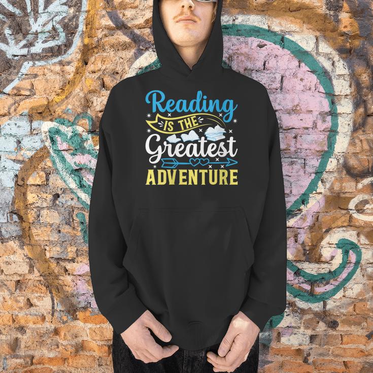 Book Librarian Reading Is The Greatest Adventure Book Lover Men Hoodie