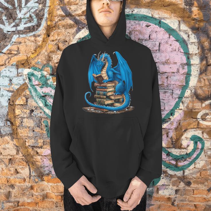 Book Lover Bookworm Reading Books Dragon Men Hoodie