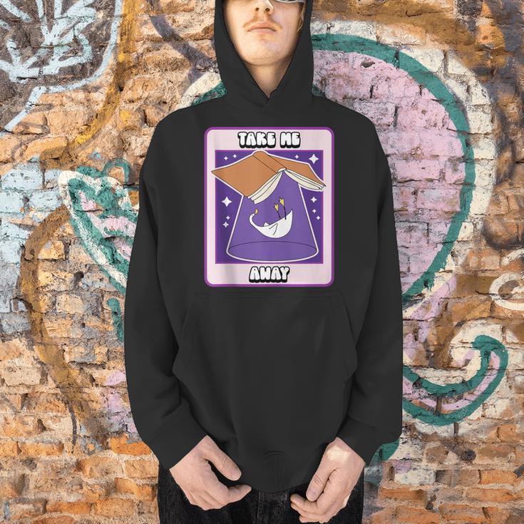 Book Lover Goose Take Me Away UFO Book Humor Men Hoodie