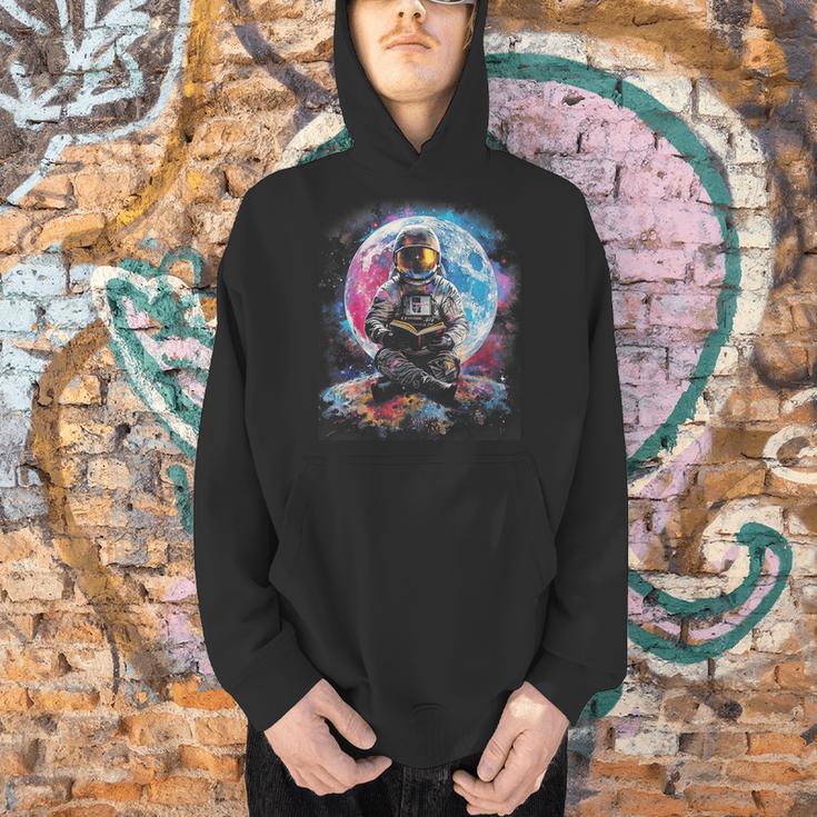 Book Lovers Cool Astronaut Reading Books In Space Kids Men Hoodie