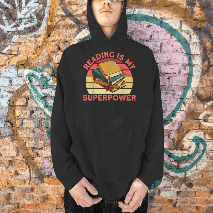 Book Lovers Reading Is My Superpower Avid Readers Bookworms Men Hoodie