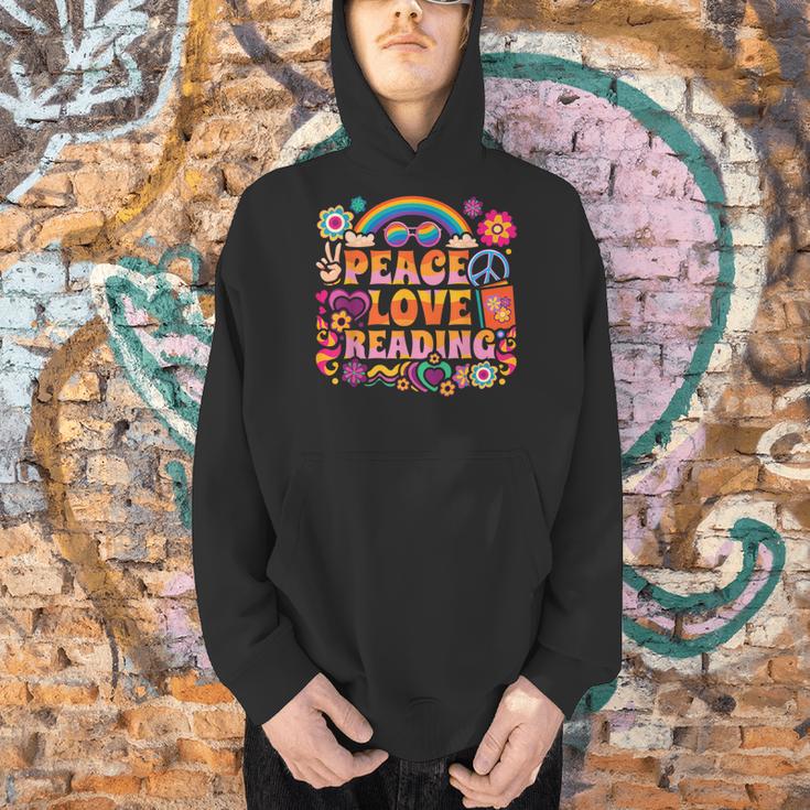 Book Peace Bookworm Hippie Rainbow Peace Sign Men Hoodie