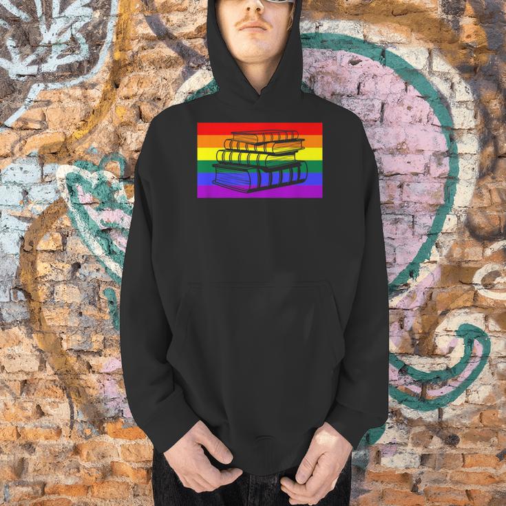Book Read Literary Gay Pride Flag Rainbow LGBTQ Queer Men Hoodie