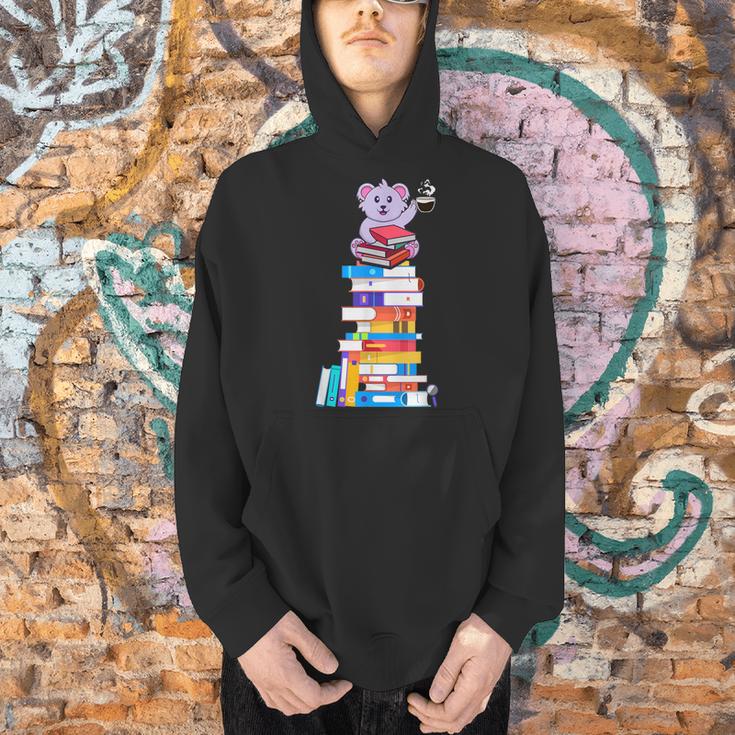 Book Reading Tea Coffee Kawaii Bookworm Koala Men Hoodie