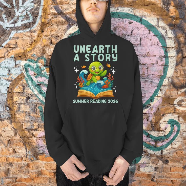 Book Sea Turtle Summer Reading 2026 Unearth a Story Men Hoodie