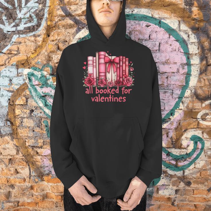 All Booked For Valentines Coquette Bow Book Lover Bookworm Men Hoodie