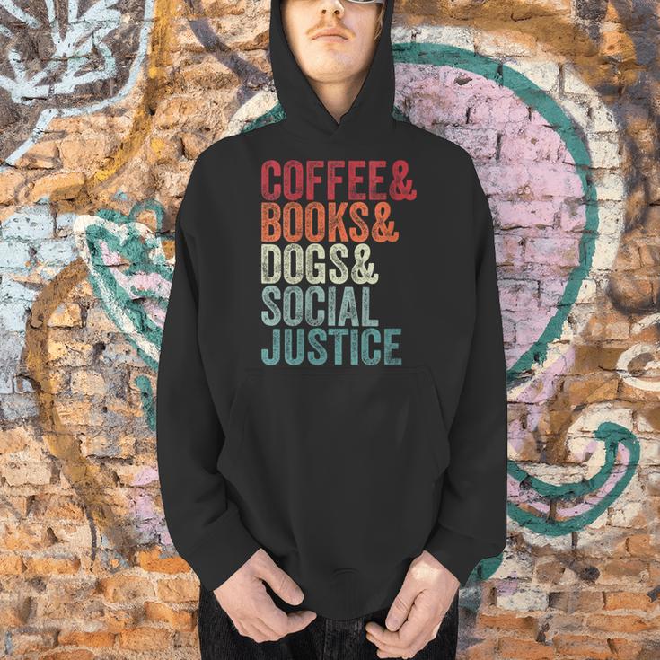 Books Coffee Dogs Social Justice For Men Women Men Hoodie