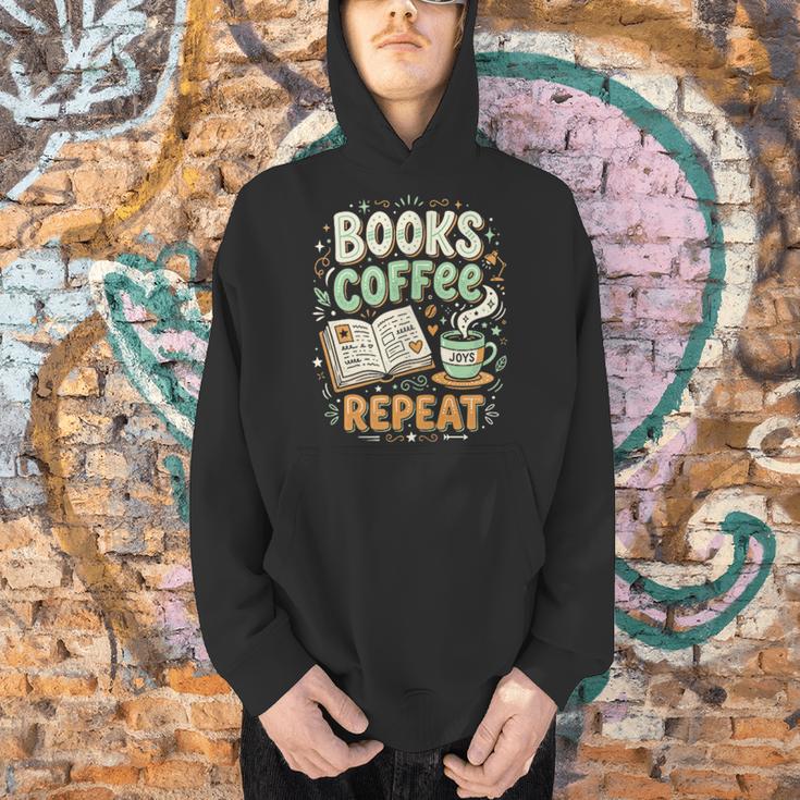Books Coffee Repeat Book Lover Reader Bookworm Men Hoodie