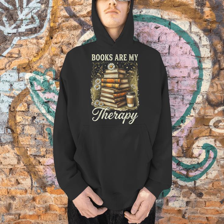 Books Are My Therapy Coffee Bookworm Retro Reading Men Hoodie Books Are My Therapy Coffee Bookworm Retro Reading Men Hoodie