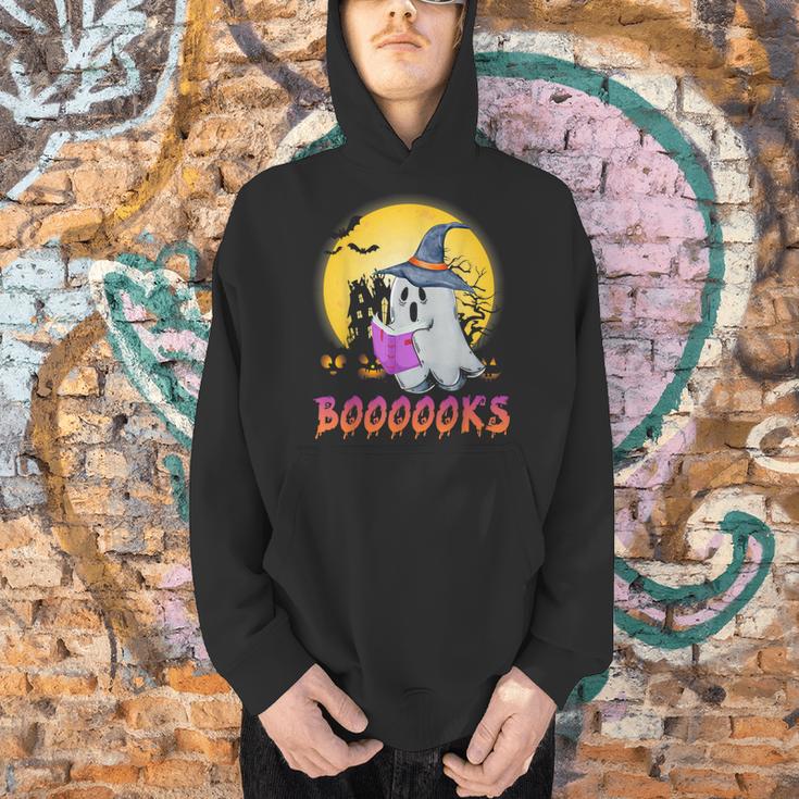 Boooks Cute Ghost Book Reading Halloween 2022 Teacher For Men Women Kids Men Hoodie