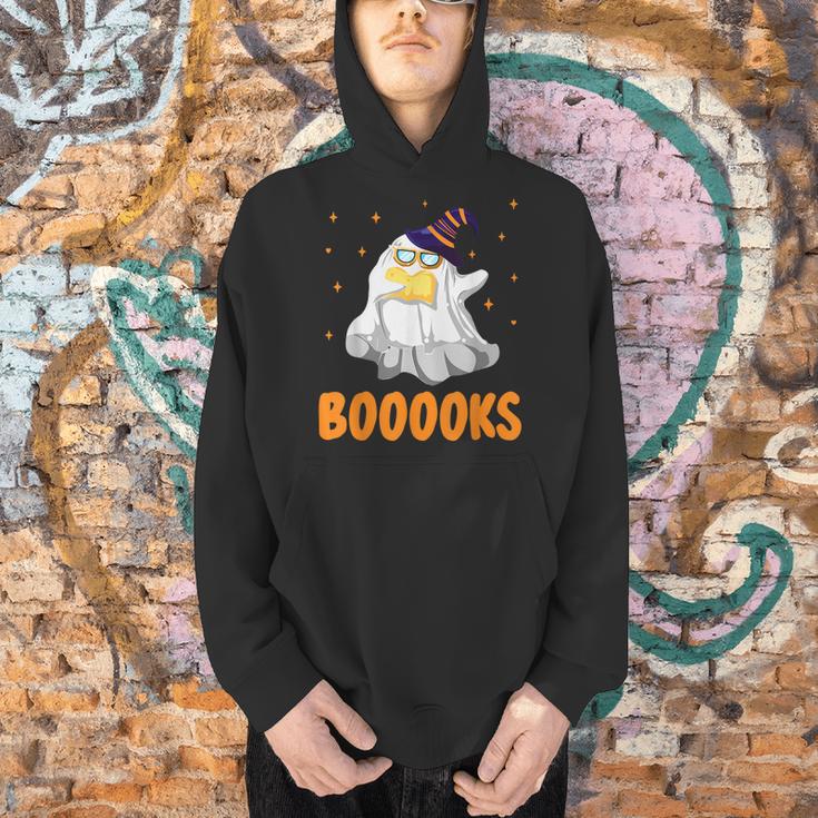Booooks Funny Halloween Cute Ghost Book Reading Men Hoodie