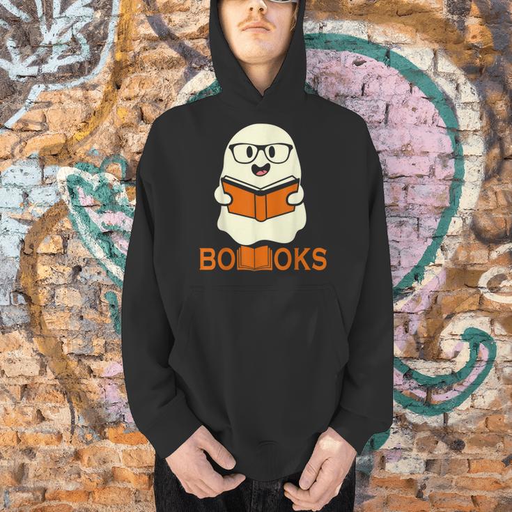 Booooks Ghost Boo Read Books Library Teacher Halloween Cute Men Women Kids Men Hoodie