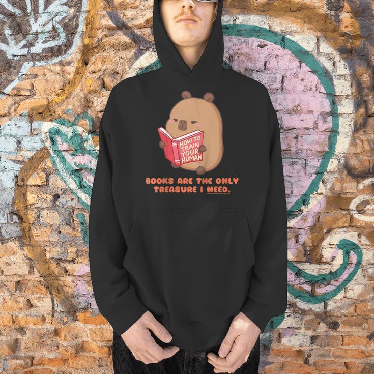 CapyFun Books Are The Only Treasure I Need Capybara Kids Men Hoodie