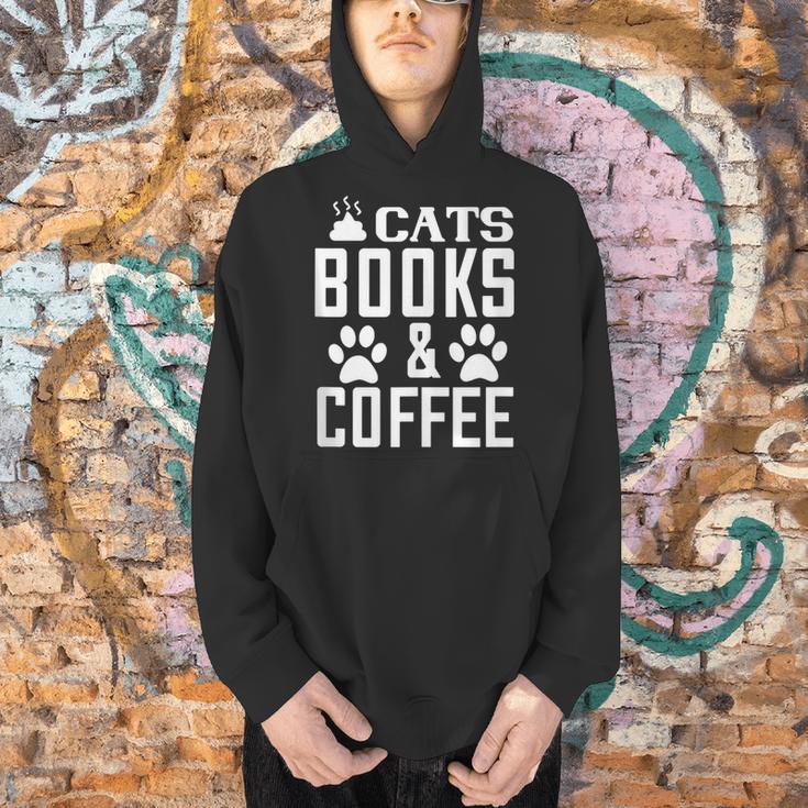 Cat Lover Cats Books And Coffee Men Hoodie