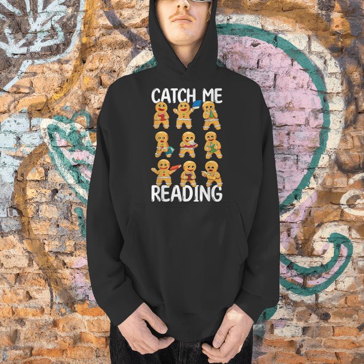 Catch Me Reading Christmas Gingerbread Man Teacher Book Men Hoodie