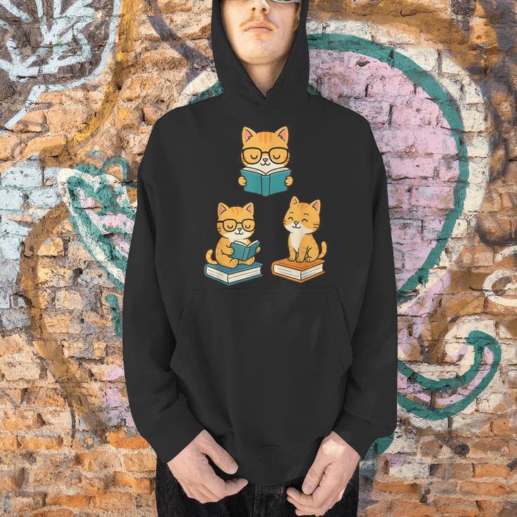 Cats Reading Book Lover Reading Bookworm Reader Men Hoodie