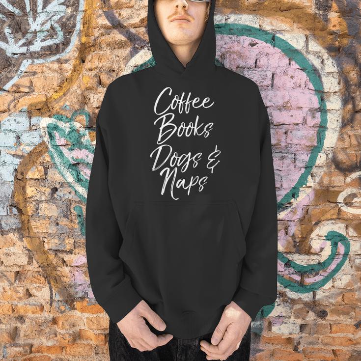 Coffee Books Dogs & Naps Shirt Cute Reading Caffeine Men Hoodie