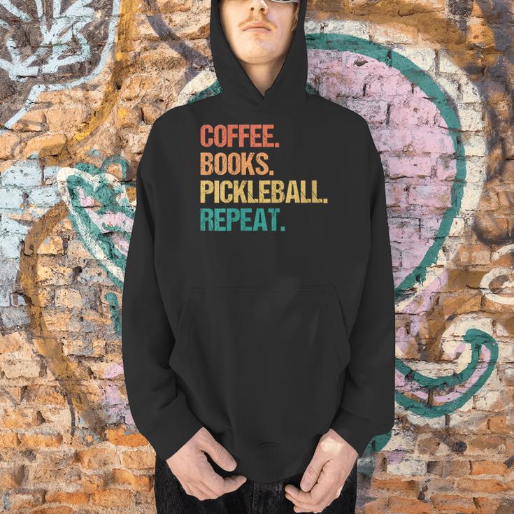 Coffee Books Pickleball Reading Lovers Bookworm Men Hoodie