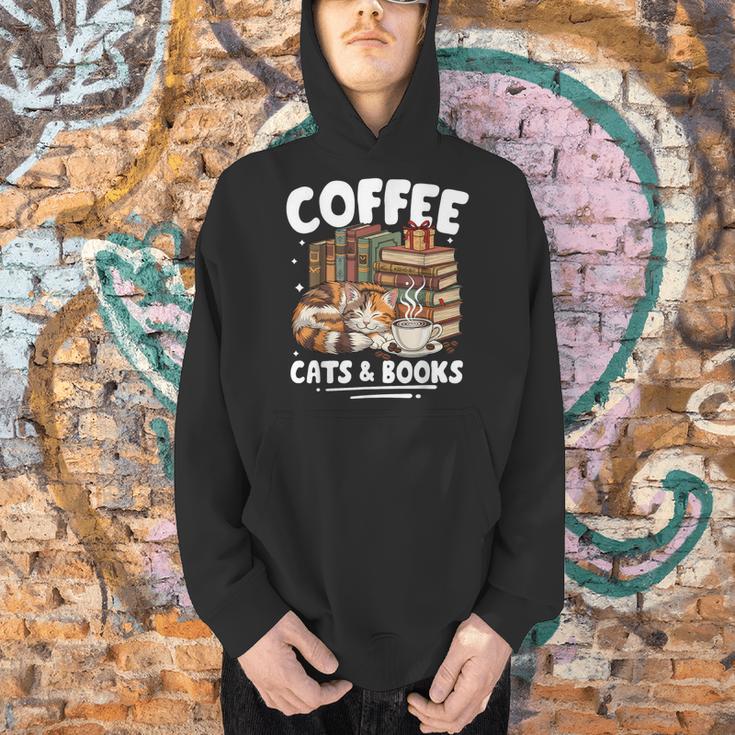 Coffee Cats And Books Cats And Reading Lovers Men Hoodie Coffee Cats And Books Cats And Reading Lovers Men Hoodie
