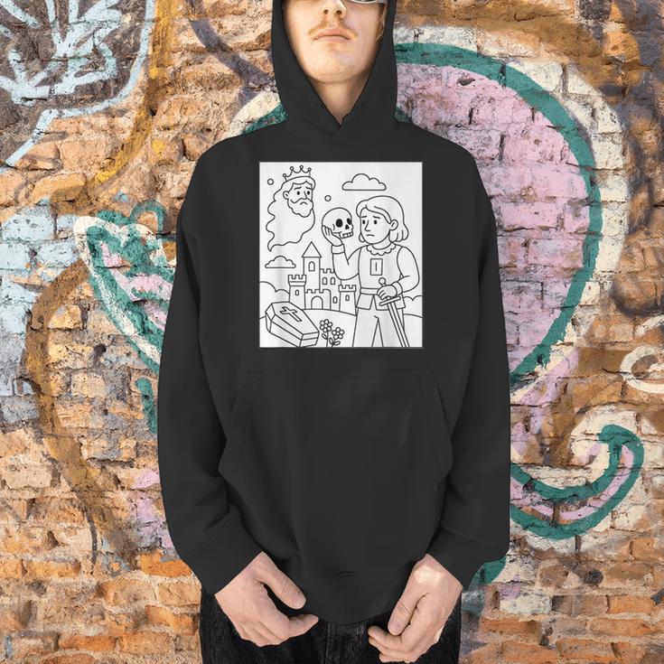 Coloring Book Hamlet Ghost Yorick Castle Shakespeare Play Men Hoodie